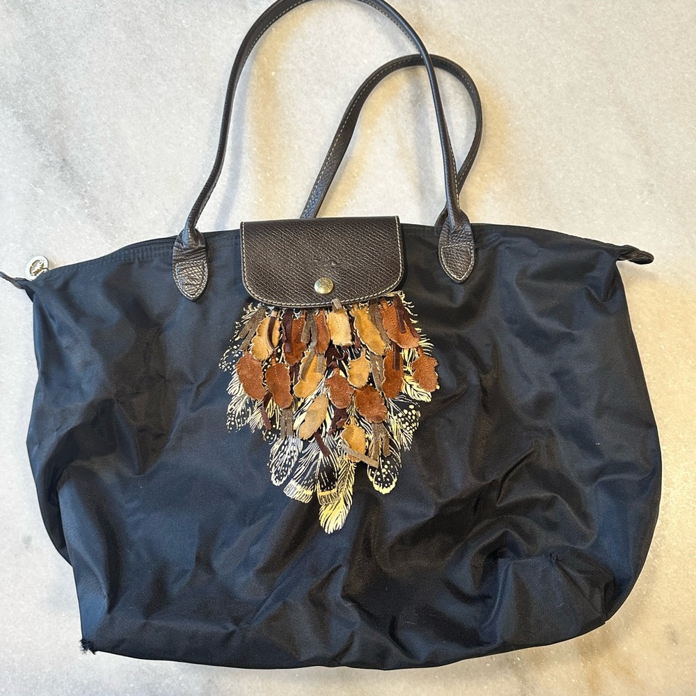 Longchamp Feather Le Pliage Limited Edition Tote